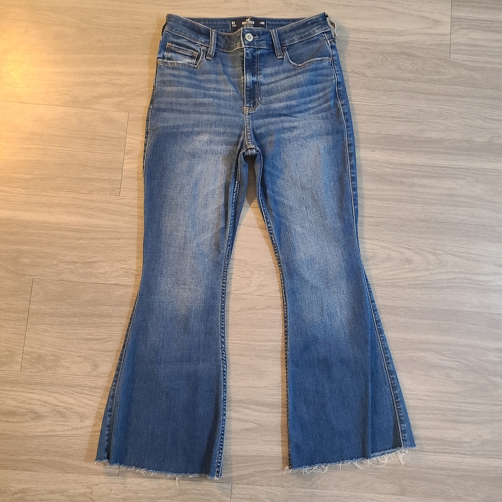 Hollister Womens 6 Short High Rise Classic Blue Flare Jeans